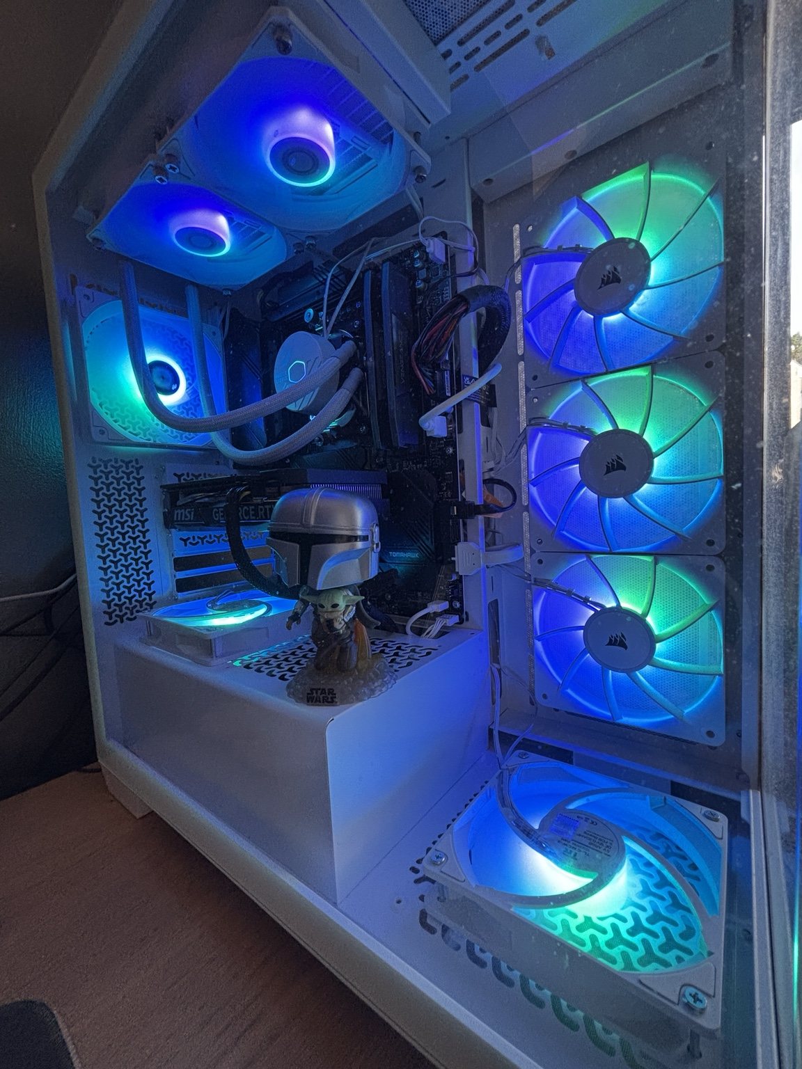 Custom gaming PC with RGB cooling